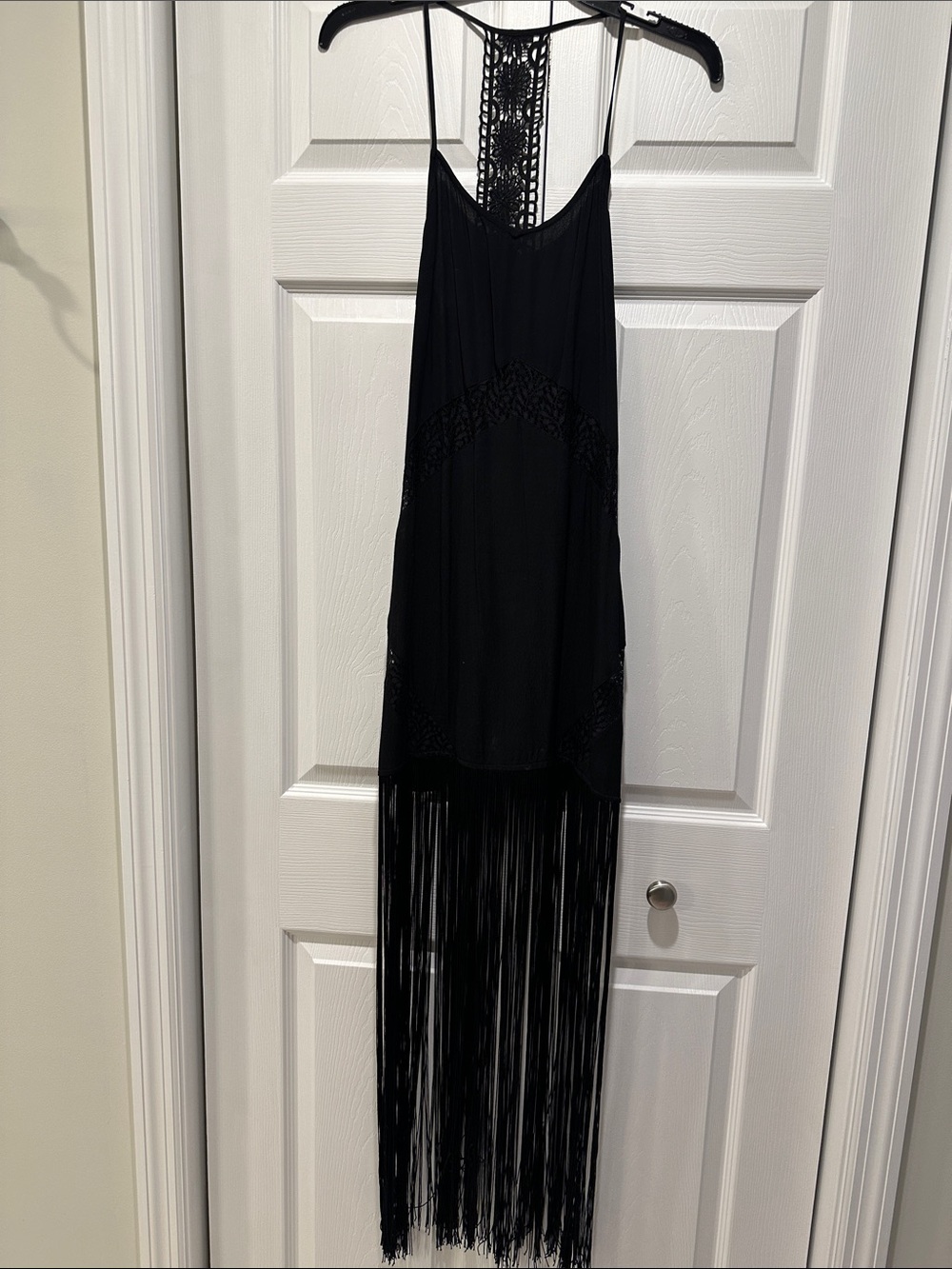H&M Black High-Low Fringe Dress